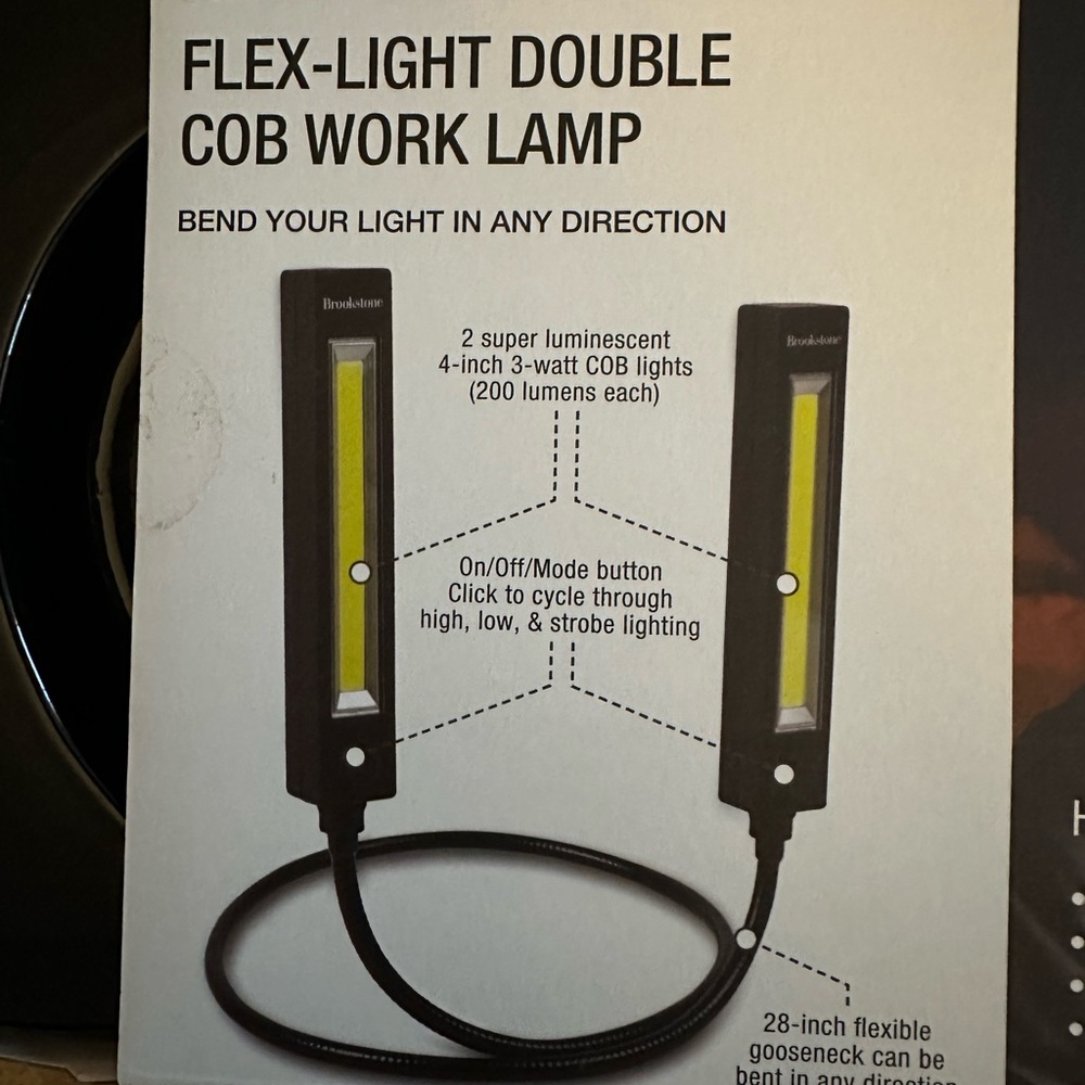Brookstone Flex-Light Double COB Work Lamp